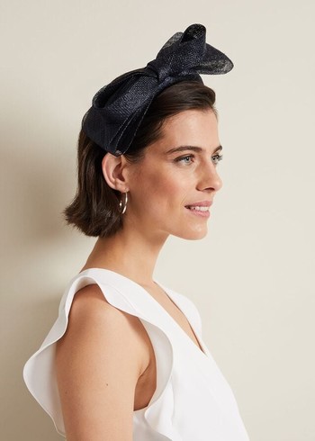 Phase Eight Bow Padded Hats Navy Australia | NR1374980